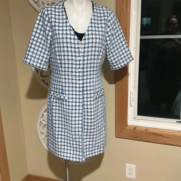 Melanie Women's Tweed V-Neck A-Line Dress NWithout tag - Picture 2 of 11